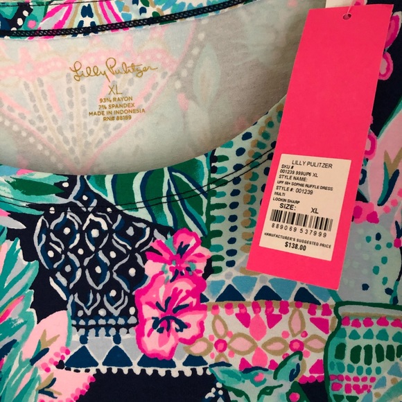 Lily Pulitzer Sophie Ruffle Dress Size XL - Picture 3 of 5